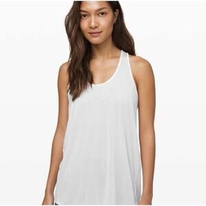 Lululemon Essential Tank Pleated‎ XS / Small Vapour Silver Gray Jersey Racerback